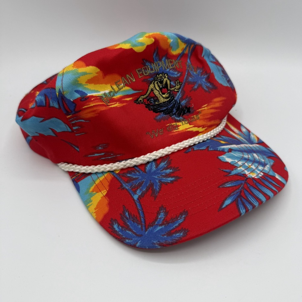 Vintage Hat Adult OSFM Hawaiian Taz Looney Tune Rope Hat Business Advertisement